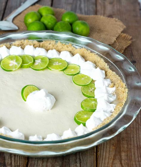 Vegan Key Lime Pie - Healthier Steps Dairy Free Key Lime Pie, Healthy Key Lime Pie, Frozen Key Lime Pie, Vegan Key Lime Pie, Vegan Key Lime, Key Lime Pie Easy, Caesar Pasta Salad, Key Lime Pie Recipe, Caesar Pasta