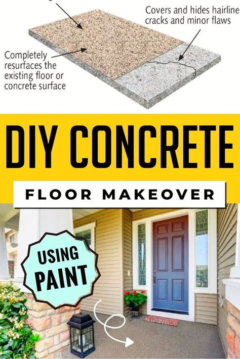 Painted Porch Floors, Paint Concrete Patio, Paint Concrete, Floor Paint Colors, Floor Makeover, Porch Paint, Concrete Resurfacing, Painted Concrete Floors, Painted Front Porches