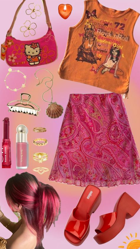 love these colours #fashion #outfitideas #outfitinspo #y2k #orange #pink Pink Y2k Outfit, Pink Y2k, Y2k Outfits, Orange And Pink, Really Cute Outfits, Pink Outfit, Orange Pink, Colorful Fashion, Fashion Inspo Outfits