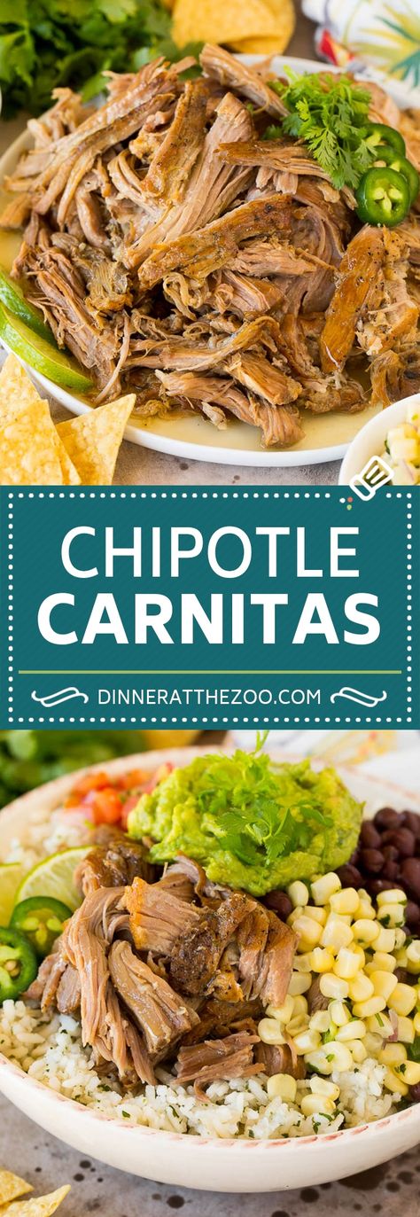 Chipotle Carnitas Recipe, Chipotle Carnitas, Carnitas Crockpot, Chipotle Copycat Recipes, Chipotle Recipes, Carnitas Recipe, Copycat Recipe, Easy Dishes, Slow Cooked