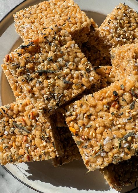 Genmaicha Rice Krispy Treats — Eat Cho Food Cloudy Morning, Feels Heavy, Krispy Treats, Cereal Treats, Rice Krispy, Desserts Vegan, Baking Classes, Rice Cereal, Rice Crispy Treats