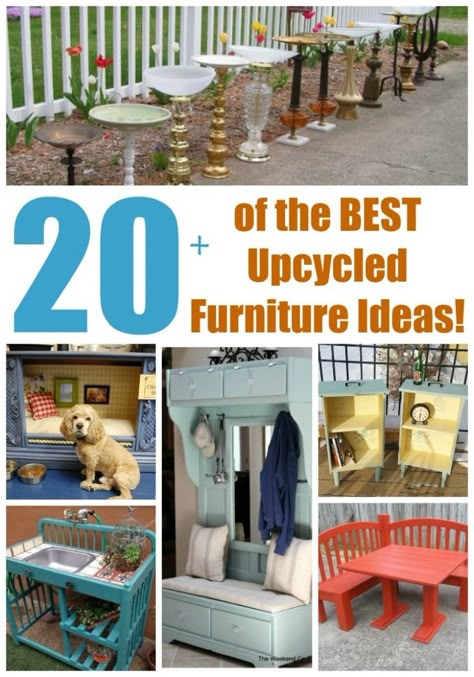 Over 20 of the BEST Upcycled Furniture Ideas from KitchenFunWithMy3Sons.com Upcycling Furniture, Decor Ikea, Up Cycle, Upcycle Decor, Upcycled Home Decor, Have Inspiration, Diy Upcycling, Upcycle Projects, Furniture Renovation