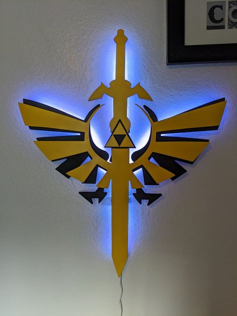 Illuminated Zelda Breath of the Wild LED Wall Art | Etsy Zelda Diy, Nerdy Decor, Zelda Gifts, Zelda Birthday, Lighting Pattern, Led Wall Art, Cow Wall Art, Zelda Breath Of The Wild, Dark Wall