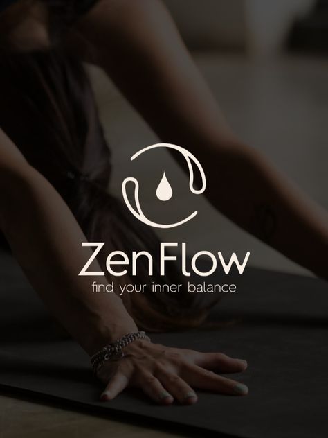 Meaning of the logo:
Zen is an important concept in yoga. In yoga, "zen" refers to inner peace and tranquility of the mind, and is considered a goal to find this state through meditation and breathing exercises.

We used the Koi fish symbol to represent Zen. We thought of the word flow in the brand name as the fluidity of water and depicted it with a drop icon. Breath Logo Design, Ying Yang Logo Design, Mindfulness Logo Design, Meditation Logo Design, Zen Branding, Meditation Words, Zen Icon, Mindfulness Logo, Reiki Logo