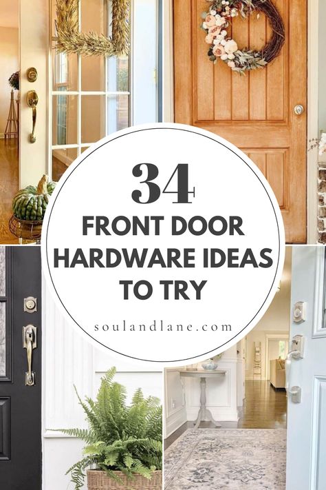 Prepare to be amazed by these incredible front door hardware ideas that will revolutionize your renovation project! From sleek and modern handles to vintage-inspired knobs, discover the perfect finishing touches to make your entry truly unforgettable. Say goodbye to ordinary and hello to extraordinary with these must-have hardware options! Door Knocker Placement, Interior Door Hardware Ideas, Door Knobs Exterior Entrance, Front Door Handles Entrance Hardware, Front Door Hardware Ideas, Front Door Knobs, Door Hardware Ideas, Hamptons Door, Craftsman Exterior Door