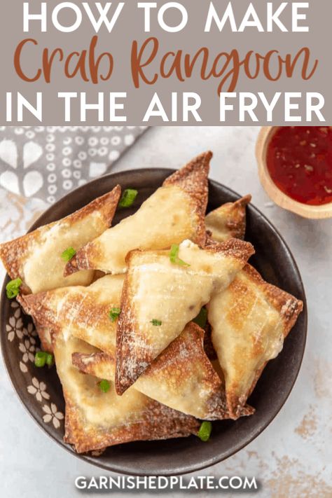 Air Fryer Crab Rangoon, Homemade Crab Rangoon, Air Fryer Crab, Air Fryer Recipes Low Carb, Rangoon Recipe, Crab Rangoon Recipe, Air Fryer Recipes Breakfast, Air Fryer Recipes Snacks, Air Fry Recipes