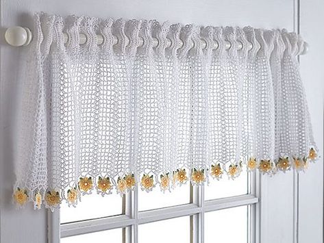 Diy Crochet Curtains, Valance Patterns Free, Valance Patterns, Chevron Curtains, Crochet Dog Clothes, Crochet Curtain Pattern, Half Curtains, Dishcloth Crochet Pattern, Crochet Curtains