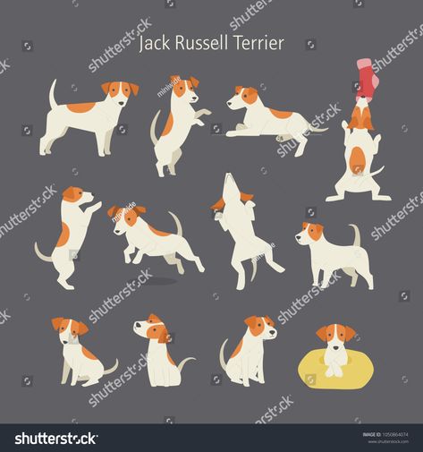 Jack russell terrier dog breed pose set. vector illustration flat designdog#breed#terrier#Jack Dog Illustration Art, Dog Travel Accessories, Illustration Art Kids, Jack Russell Dogs, Mosaic Animals, Illustration Flat, Rat Terrier, Dachshund Art, Dog Vector