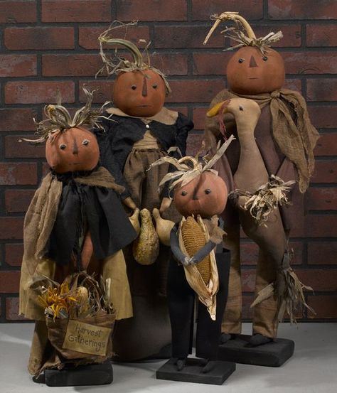 Halloween Primitives, Fall Primitives, Primitive Fall Crafts, Harvest Thyme, Prim Halloween, Primitive Pumpkins, Primitive Halloween Decor, Primitive Autumn, Pumpkin Heads