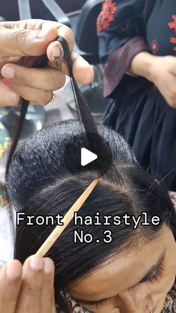 Rekha Hairstyle, Front Variation Hairstyle Indian, Sheesh Patti Hairstyles Open Hair, French Plates Hairstyles Indian, Punjabi Braid Hairstyles, Beauty Makeover, Front Hair Styles, Varanasi, Makati