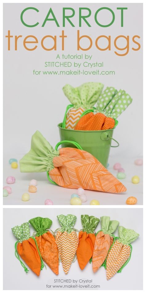 5 DIY Easter Drawstring Treat Bag Free Sewing Patterns | Fabric Art DIY Sewing Easter Projects, Easter Fabric Crafts, Fabric Art Diy, Easter Treat Bags, Holiday Sewing, Easter Bags, Easter Carrots, Easter Fabric, Spring Decoration