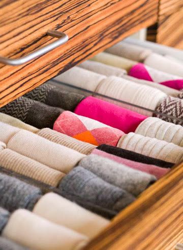 Sock drawer organization | OrganizingMadeFun.com Closet Organization Solutions, Sock Drawer Organization, Closet Organisation, Dresser Drawer Organization, Sock Organization, Closet Hacks Organizing, Clothes Closet Organization, Dresser Organization, Organisation Hacks