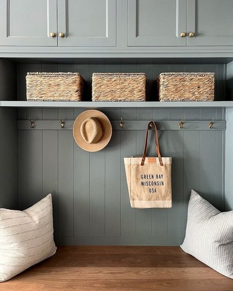 The laundry room of our dreams! From multiple flush-mounts overhead to a Steele Canvas laundry cart, every detail maximizes storage and function. Shop hooks, hardware, and more from the project. Design and photo by @makingprettyspaces #projectcollective #rejuvenationpartner Steele Canvas, Laundry Cart, Project Design, The Project, Laundry Room, Canvas, Design