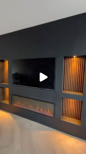 Cinewall | Interior | High-end design | on Instagram: "For an even more cinematic environment!🪐

#cinewall 
#sfeerhaard 
#tvmeubel 
#interiors123 
#woodpanels" Media Wall Colour Ideas, Cinematic Environment, Accent Wall Behind Tv, Tv Media Wall, Wall Tv Cabinet, Media Wall Ideas, Room Panelling, Wood Paneling Living Room, Wall Behind Tv