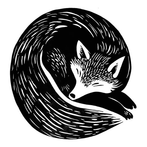 Black or Orange? #fox #procreate #futurelinoprint Lino Print Fox, Simple Lino Print Ideas, Sleeping Fox Drawing, Fox Linocut, Linocut Animals, Spooky Cards, Lino Ideas, Fox Graphic, Black And White Words