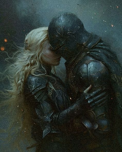 Aesthetic Knight, Crazy Princess, Fantasy Romance Art, Medieval Aesthetic, Dark Fantasy Artwork, Art Angel, Dark Souls Art, Romance Art, Knight Art