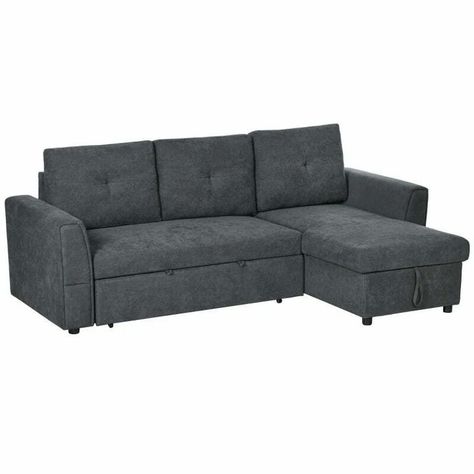 Fresh arrival! Behold the exceptional HOMCOM 3 Seater Sofa Bed, L-Shaped Corner Sofa, Pull Out Sofa with Storage, Convertible Click Clack Settee Sectional Sleeper Futon for Living Room, Office, Dark Grey, now available at an irresistible price of £539.99 #home #furnituregolduk #sale #livingroomdecor #bedroomfurniture #discount #freedeliveryuk #decor #ukfurniture #homeandgarden #OutdoorLiving #kitchenfurniture L Shaped Sofa Bed, Office Dark, Mid Sleeper Bed, Sofa With Storage, 3 Seater Sofa Bed, Pull Out Sofa, Corner Design, Convertible Sofa Bed, Seat Storage