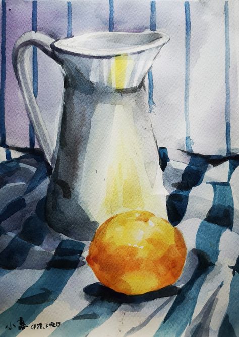 Watercolor Still Life For Beginners, Watercolor Still Life Objects, Watercolor Art Still Life, Still Life In Watercolor, Watercolor Paintings Still Life, Watercolor Still Life Paintings, Still Life Watercolor Paintings, Still Life Painting Watercolor, Watercolor Negative Painting