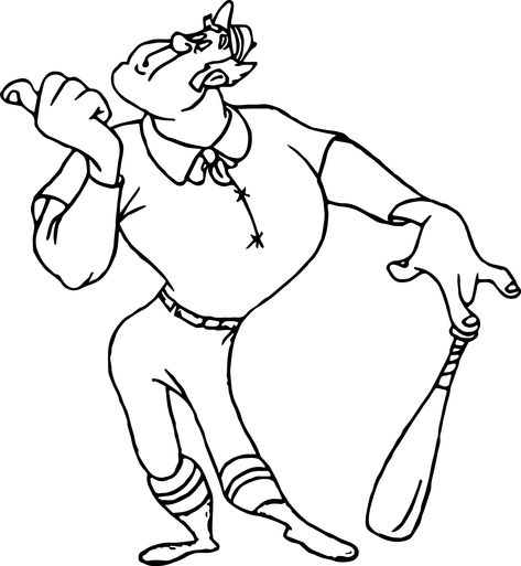 cool Casey At The Bat Baseball Coloring Page Bat Coloring Page, Baseball Printables, Baseball Coloring Pages, Casey At The Bat, Printable Baseball, Bat Baseball, Bat Coloring Pages, Baseball Mascots, Sports Coloring Pages