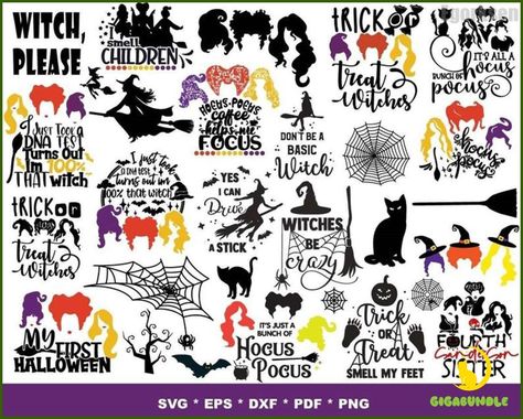 Hocus Pocus Designs, Hocus Pocus Clipart, Sister Clipart, Hocus Pocus Svg, Sanderson Sisters, Vector Cut Files, Vector Cut, First Halloween, Halloween Svg