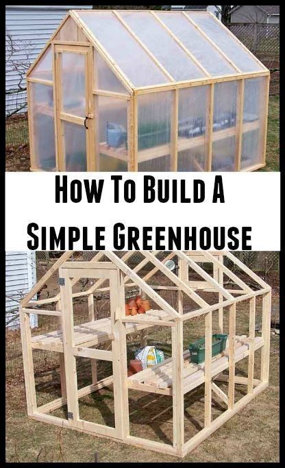 Simple Green House, Simple Greenhouse, Diy Greenhouse Plans, Build A Greenhouse, Home Greenhouse, Greenhouse Effect, Backyard Greenhouse, Small Greenhouse, Greenhouse Plans