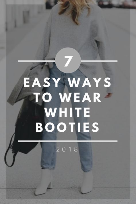 How to Wear White Booties White Bootie Outfits, White Boot Outfit Fall, White Booties Outfit Fall, Booties Outfit Winter, White Ankle Boots Outfit, White Booties Outfit, Ankle Boots Outfit Fall, Ankle Boots Outfit Winter, Booties Outfit Fall