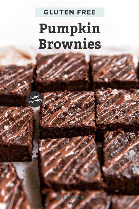 These Healthy Pumpkin Brownies are made with double the chocolate and ready in 30 minutes! Deliciously fudgy and incredibly rich, store in the fridge for a pumpkin treat any time. Grain free, gluten free and dairy free, too! Paleo Pumpkin Brownies, Chocolate Cashew Butter, Pumpkin Brownies, Paleo Pumpkin, Brownie Ingredients, Pumpkin Treat, Melting Chocolate Chips, Chocolate Dessert Recipes, Gluten Free Pumpkin