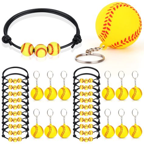 PRICES MAY VARY. Foam 进口 🥎【INCLUDE】: There are 20 PCS Softball charm bracelets motivational wristbands, 12 PCS 1.6" Sports Ball 3D mini Softball Keychains in the package with attractive appearance and enough quantity, they are suitable for softball sports teams,softball theme birthday party and softball fans party. 🥎【INTERESTING COLLOCATION】: This Softball charm wristbands bracelets adopts a cute, simple and adjustable design, attached with eye-catching 3 sport Softball beads decorations. 3D o Softball Party Favors, Softball Keychain, Softball Birthday, Softball Party, Adjustable Bracelet, Charm Bracelets, Softball, Party Favors, Bracelet