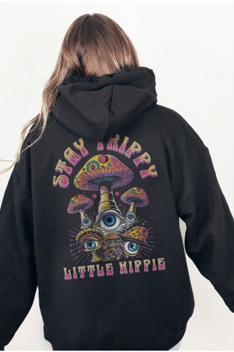 Stay Trippy Little Hippie Hoodie, Magic Mushroom Sweatshirt, Trendy 70s Psychedelic Art Music Festival Shirt, Nature Lover Hippie Vibes Hippy Shirts, Trippy Clothes Aesthetic, Hippie Festival Crew Neck T-shirt, Trippy Tshirt Designs, Trippy Shirt Designs, Trippy Hoodie Designs, Trippy Clothes, Hippie Hoodie, Hippie Shirt