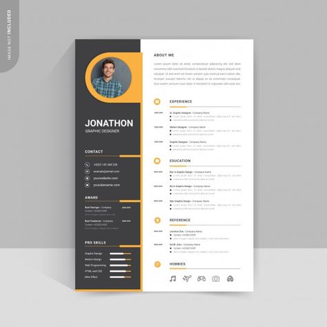 Professional modern resume template desi... | Premium Vector #Freepik #vector #resume #cv #job #modern Layout Cv, Infographic Resume Template, Cv Ideas, Powerpoint Inspiration, Free Resume Template Word, Cv Original, Graphic Design Cv, Word Template Design, Modern Resume Design