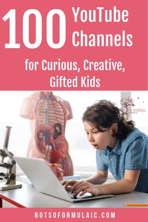 This site provides tons of resources for parents and their gifted kids. It lists 100 channels on youtube that a fun, educational, and interesting for students for all subjects. This can allow students to pursue their interests and learn more about the world in a more entertaining way. Educational Youtube Channels, Kids Youtube Channel, Learning Websites, Gifted Education, Youtube Kids, Educational Websites, Online School, Educational Videos, Online Education