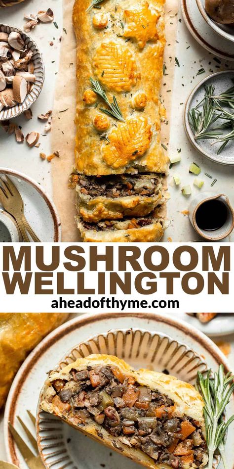 Vegetarian Mushroom Wellington, Vegetarian Christmas Dinner Main Dishes Easy Recipes, Vegetarian Christmas Main Dish, Vegetarian Holiday Recipes Main Dishes, Mushroom Tart Puff Pastry, Mushroom Puff Pastry Recipes, Vegetarian Puff Pastry Recipes, Vegetarian Christmas Dinner Main Dishes, Veggie Puff Pastry