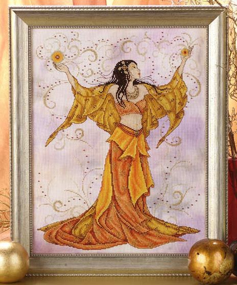 Fire Goddess  #CrossStitch #PontoCruz For more inspiration: www.portaldopontocruz.blogspot.com Joan Elliott Cross Stitch, Goddess Cross Stitch, Cross Stitch Gallery, Charm Packs Fabric, Fire Goddess, Mill Hill Beads, Mill Hill, Stitch Collection, Cross Stitch Collection