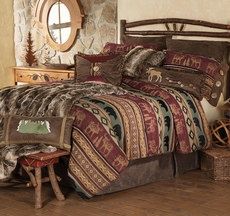 Rocky Ridge Moose & Bear Bed Set - Queen Bedroom Forest, Forest Bedding, Canadian Homes, Rustic Bedding Sets, Lodge Bedding, Boys Bedroom Themes, Girls Bedroom Colors, Bear Bed, Childrens Bedroom Furniture