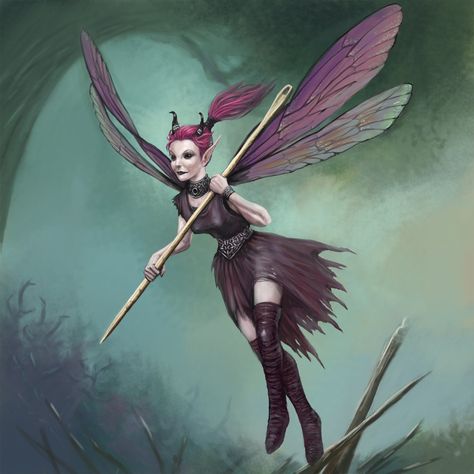 Bedeviled Pixie, the pixie was painted as a creature for the Algadon game and then I gave her a bit of background as I loved how she looked and felt she deserved it Pixie Creature, Fey Dnd, Pixies Fairies, Dnd Monsters, Fantasy Races, Fantasy Fairy, Arte Fantasy, Fairy Art, Dnd Characters