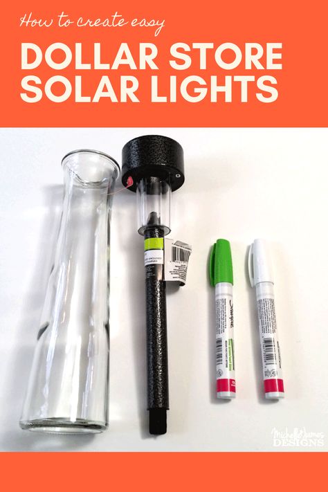 Outdoor Solar Lighting, Solar Light Projects, Solaire Diy, Dollar Tree Vases, Solar Light Crafts, Solar Lights Diy, Diy Outdoor Lighting, Solar Lighting, Diy Outdoor Decor