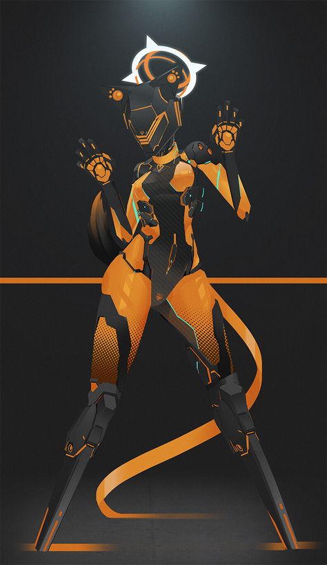 ArtStation - Commission, EchanisEnicha Warframe Art, Piskel Art, Cyberpunk Girl, Arte Robot, Arte Cyberpunk, Cyberpunk Character, Robot Design, Robots Concept, Robot Art