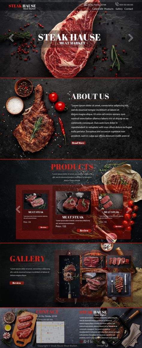 Meat Steak Photography, Steak Menu Ideas, Steakhouse Menu Design, Steak Advertising, Meat Menu Design, Steak Menu Design, Steak Restaurant Design, Steak House Interior, Steak House Design