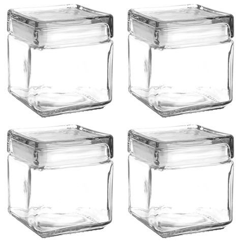 Food Dispensers, Glass Storage Jars, Storage Canisters, Food Jar, Kitchen Canisters, Glass Storage, Cube Storage, Jar Containers, Anchor Hocking