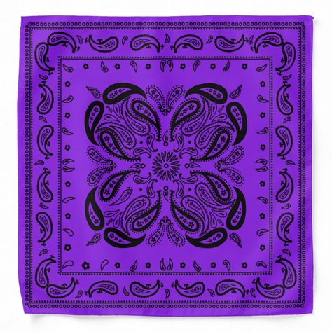 Black and Purple Paisley Bandana Purple Bandana, 21st Birthday Invitations, Paisley Bandana, Bandana Design, Black And Purple, Style Pink, Purple Teal, Bright Purple, Bandana Print