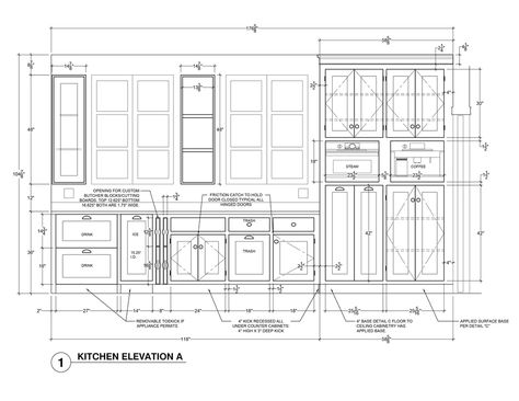 Kitchen Elevation Ideas - Architectural 3D Rendering Animation Company Kitchen Shop Drawings, English Cabinets, Cabinet Drawing, Interior Elevation, 2d Rendering, Kitchen Elevation, Bar Sinks, Elevation Ideas, Kitchen Cabinets Elevation