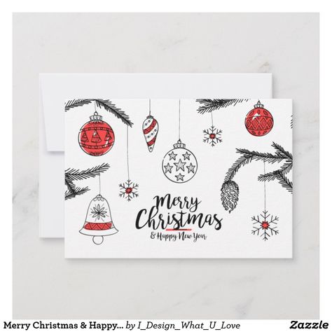 Christmas Cards Drawing, Christmas Fonts Free, Happy New Year Card, Family Holiday Cards, Merry Christmas Happy New Year, Christmas Happy New Year, Happy New Year Cards, Christmas Card Art, Christmas Fonts