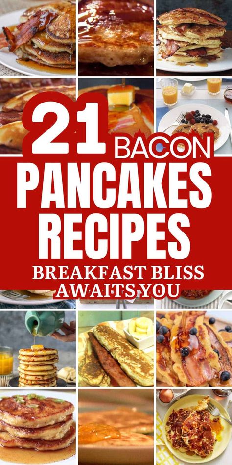 Dive into a world where savory meets sweet with these 21 delectable Bacon Pancakes recipes. From crispy edges to fluffy centers, each pancake is a taste sensation. Perfect for weekend brunches, special occasions, or just because – elevate your breakfast game! Bacon Pancakes Dippers, Salty Pancakes Recipes, Unique Pancakes, Breakfast Bacon Recipes, Bacon And Pancakes, Unique Breakfast Ideas, Bacon Pancake Dippers, Pancake Bacon, Gourmet Breakfast Recipes