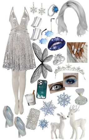 Fairy Outfit | ShopLook Snow Fairy Outfit, Snowflake Makeup, Snowflake Fairy, Outfit Ideas For Party, Snowflake Ring, Fairy Outfit, Glam Modern, Snow Fairy, Fun Clothes