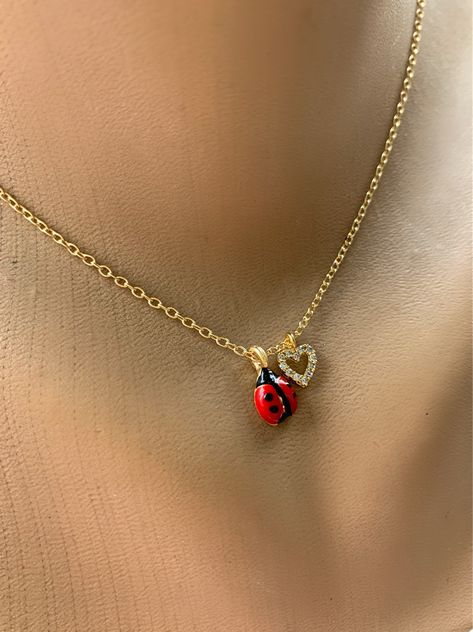 Excited to share this item from my #etsy shop: Gold Plated Ladybird Necklace, Tiny Heart Necklace, Ladybug Charm Pendant Necklace, Lovely Gift Jewelry, Gift for her,Rhinestone Heart Charm Plane Jewelry, Ladybug Necklace, Ladybug Jewelry, Tiny Heart Necklace, Dainty Choker Necklace, Tiny Necklace, Cartoon Couple, School Fit, Accesories Jewelry