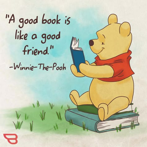 Winnie The Pooh Reading A Book, Winnie The Pooh Library, Winnie The Pooh Reading Corner, Winnie The Pooh Reading, Pooh And Piglet Quotes, Piglet Quotes, Disney House Ideas, Winnie The Pooh Drawing, Winnie The Pooh Cartoon