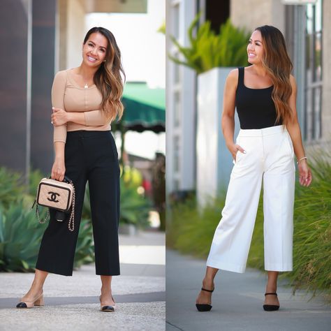 Black Wide Cropped Pants Outfit, Wide Leg Pants Petite Women, Wide Leg Cropped Linen Pants Outfit, Wide Leg Pants For Petite Women, Petite Wide Leg Pants Outfit, Wide Leg Crop Pants Outfit, Cropped Wide Leg Pants Outfit, Wide Leg Pants Petite, Wide Leg Linen Pants Outfit