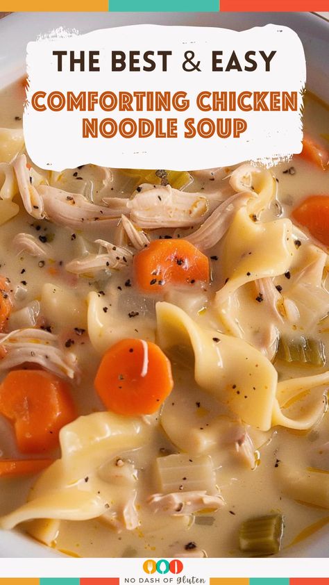 Looking for the perfect cozy meal? This Comforting Chicken Noodle Soup is packed with tender chicken, egg noodles, and a creamy broth that’s full of flavor from thyme, rosemary, and a touch of heavy cream. Ready in just 45 minutes, it’s a simple, comforting soup that’s great for busy weeknights or when you need something warm and soothing. Pin this recipe and enjoy a bowl of comfort! Comforting Chicken Noodle Soup, Creamy Chicken Noodle, Clean Meals, Creamy Chicken Noodle Soup, Noodle Soup Recipes, Soup Recipes Chicken Noodle, Soup Dinner, Supper Recipes, Chopping Block