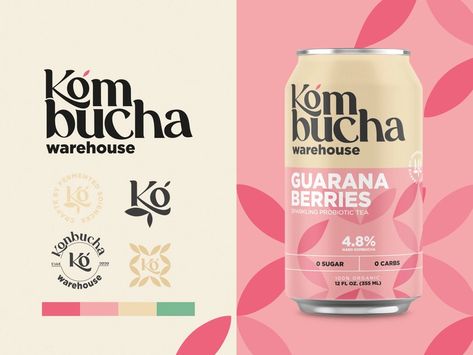 KOMBUCHA Warehouse by Antonio Sierra on Dribbble Kombucha Branding Design, Kombucha Design, Kombucha Branding, Kombucha Packaging, Kombucha Brands, Tn 3, Modern Brand Identity, Healthy Brands, Expert Logo