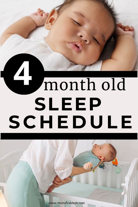 Sleep schedule for 4 month old plus expert tips for how to implement your 4 month old schedule. Includes age-appropriate wake windows, how to make it past the 4 month sleep regression, developmental milestones that impact sleep, and more! 7 Month Old Sleep, 5 Month Old Sleep, 6 Month Old Sleep, 3 Month Old Sleep, 4 Month Old Sleep, Newborn Wont Sleep, Wake Windows, Gentle Sleep Training, 5 Month Old Baby